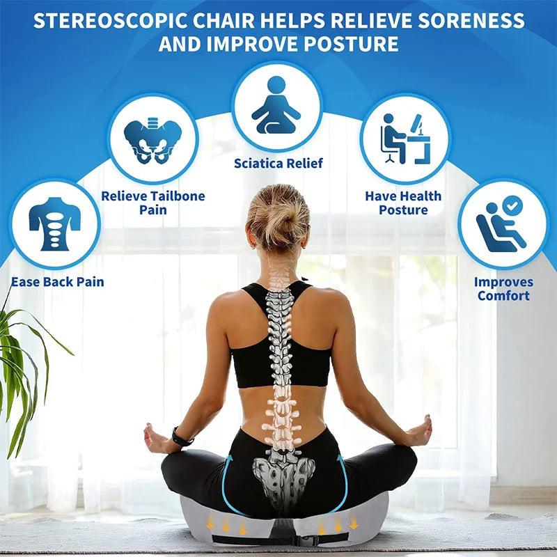 Sciatica Relief Seat Cushion™ | Orthopaedic Memory Foam Cushion for Back & Hip Pain
