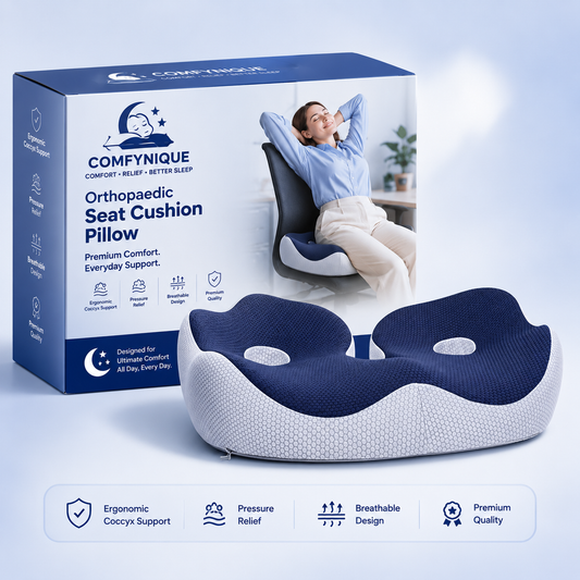 Sciatica Relief Seat Cushion™ | Orthopaedic Memory Foam Cushion for Back & Hip Pain