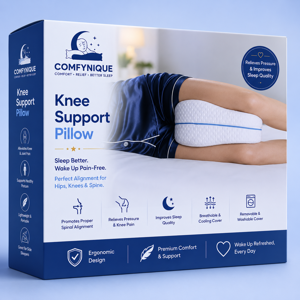 Comfy Sleep Knee Pillow™ | Orthopaedic Leg Pillow for Side Sleepers