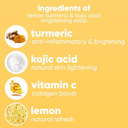 Lemon Turmeric & Kojic Acid Brightening Soap | Glowing Skin