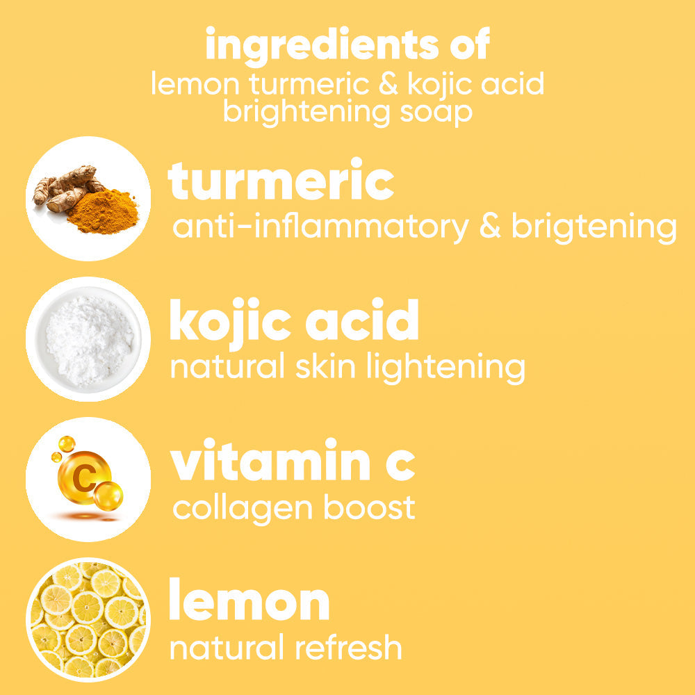 Lemon Turmeric & Kojic Acid Brightening Soap | Glowing Skin