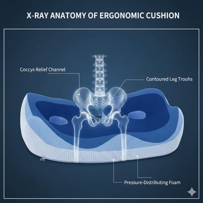 Sciatica Relief Seat Cushion™ | Orthopaedic Memory Foam Cushion for Back & Hip Pain